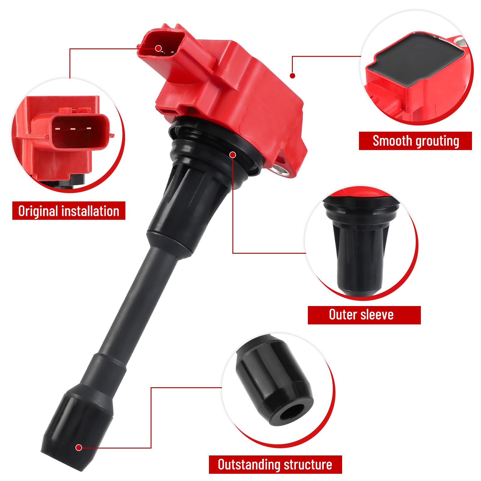 4 X UF549 Ignition Coil &amp; Spark Plug Kit For Nissan Altima Sentra