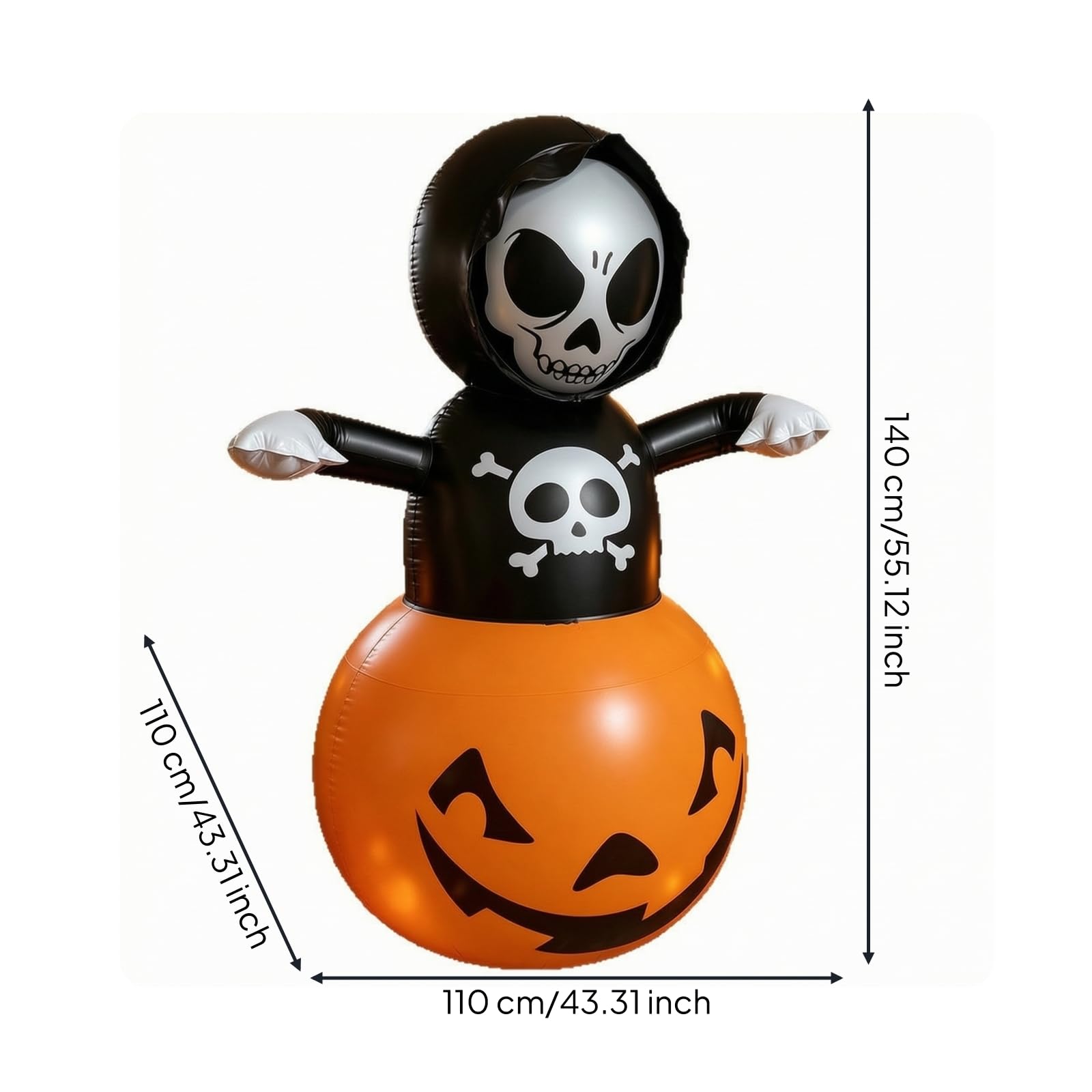 Zucca di Halloween con | Da Esterno, Zucca Gonfiabile, Impermeabile, per Giardino, Teschio Di Zucca