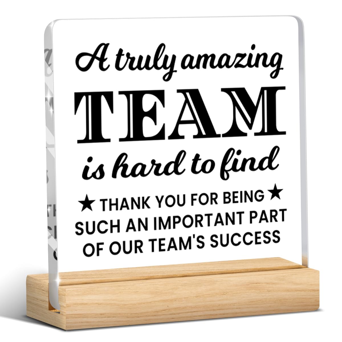 HTBIG A Truly Amazing Team Is Hard To Find, Office Decor Thank You Team Gifts, Clear Home Office Desk Decorative Sign Appreciation Employee Gifts