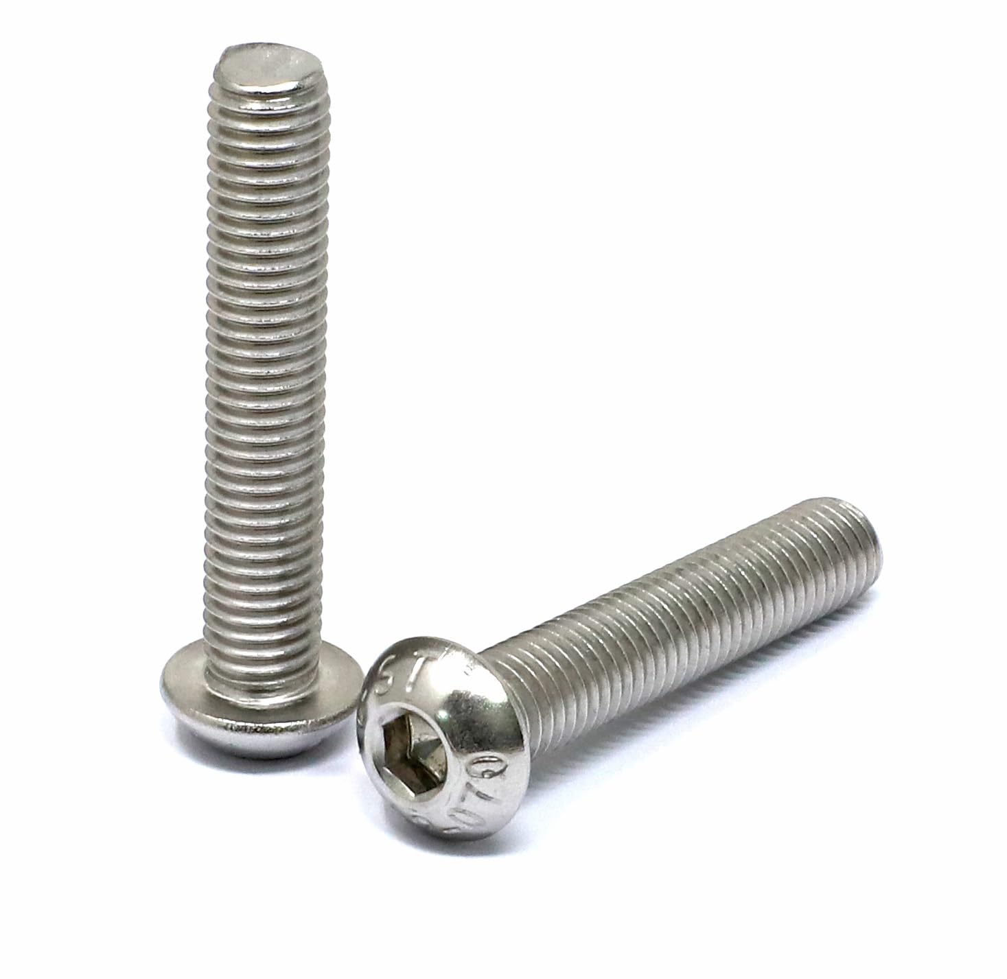 M2.5 X 6mm Full Thread Button Head Socket Cap Screw Silver Tone 50 Pcs