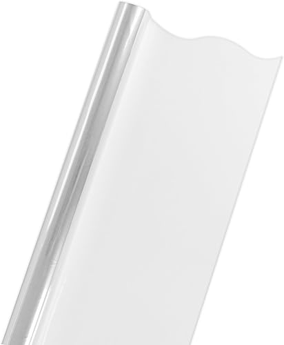 Super Z Outlet Rollo de papel grueso de celofán de 100 pies, papel de regalo transparente para cestas de regalo (16 pulgadas de ancho)