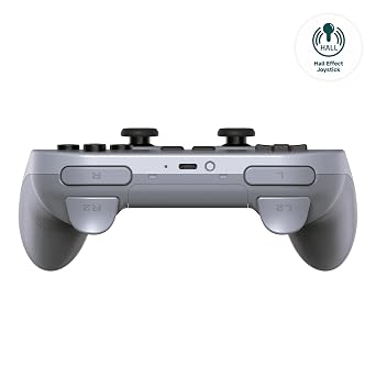 8Bitdo Pro 2 Bluetooth Controller for Switch Hall Effect Joystick Update Wireless Gaming Controller for Switch PC Android and Steam Deck & Apple (Gray Edition)