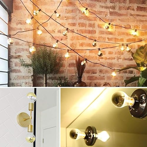 Miniatura 6 de Lxcom Lighting Bombilla media cromada A60A19 de 6 W (equivalente a 60 vatios), regulable, luz reflejada en medio oro, luz blanca cálida de 2700 K,