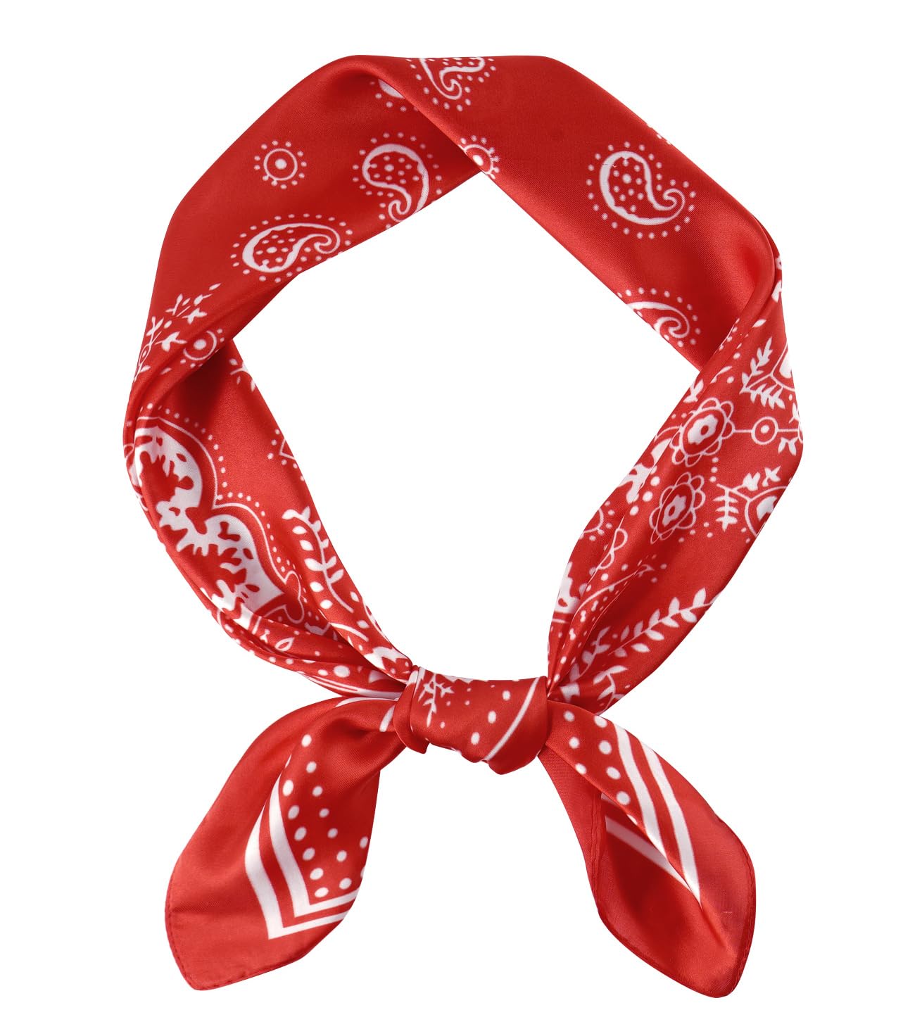 GERINLY Vintage Silk Feel Square Scarf for Men Satin Bandana Tiny Pattern Print Neckerchief Geometry Head Scarf Fashion