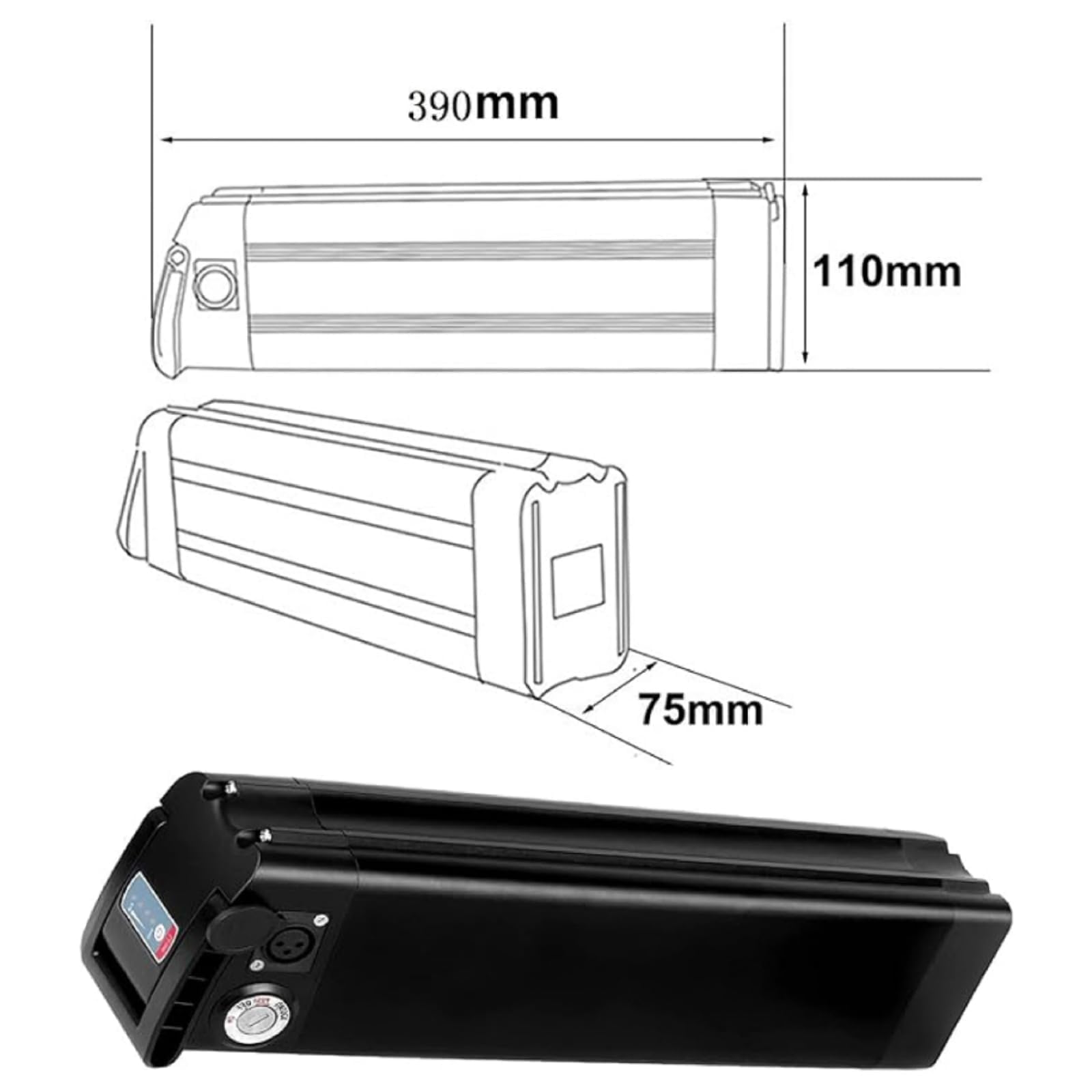 Batteria per Bici elettrica da 48 Volt Batteria per Bici elettrica 36V 48V 15.6Ah 18Ah 21Ah Batteria al Litio Impermeabile per Motore E-Bike 36V 48V (48V 15.6Ah)