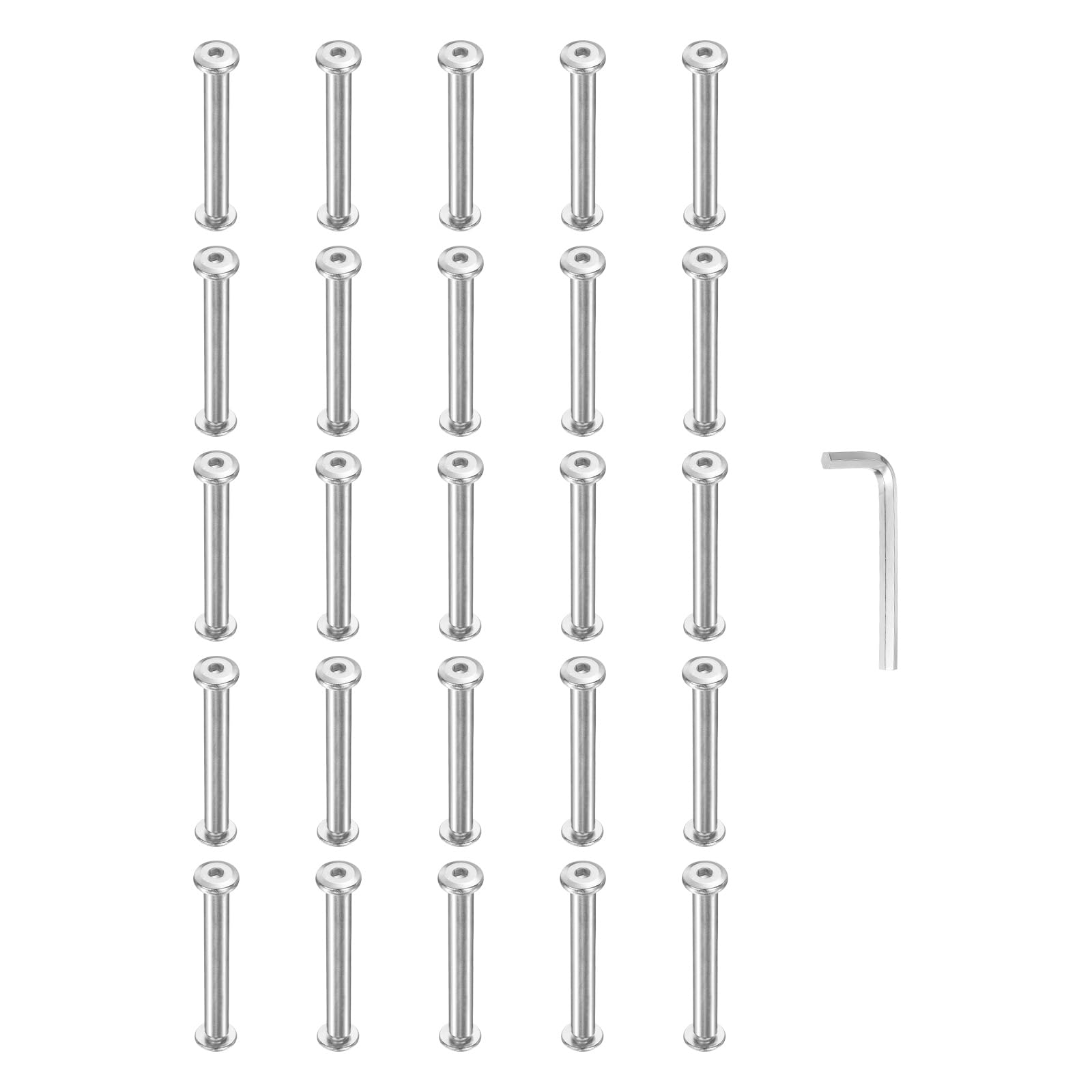 PATIKIL M4x4mm Hex Chicago Screws 5x40mm