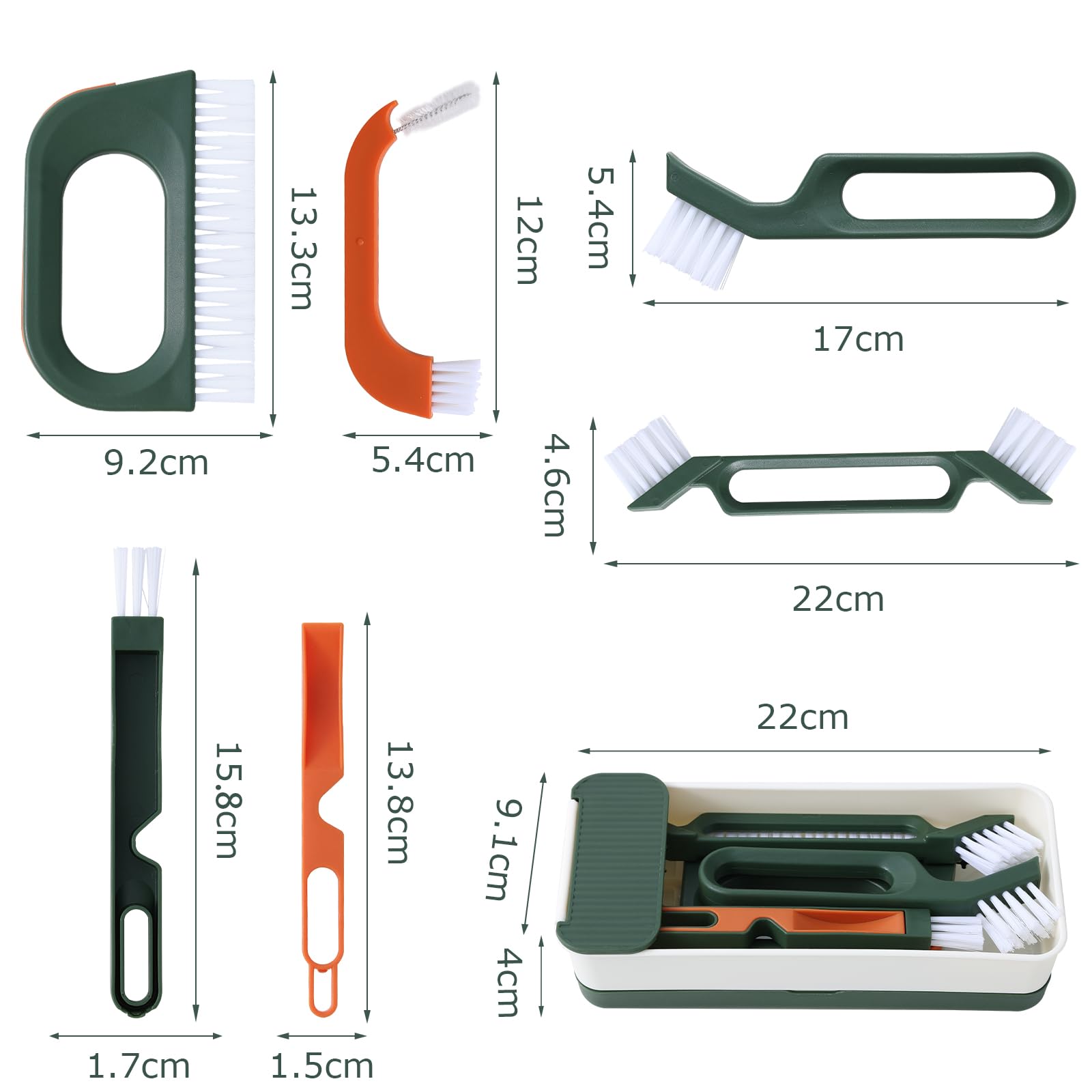 3 Spazzole Per Pulizia Fessure - Setole In Nylon, Per Cucina, Bagno, Finestre E Auto - Foto 4