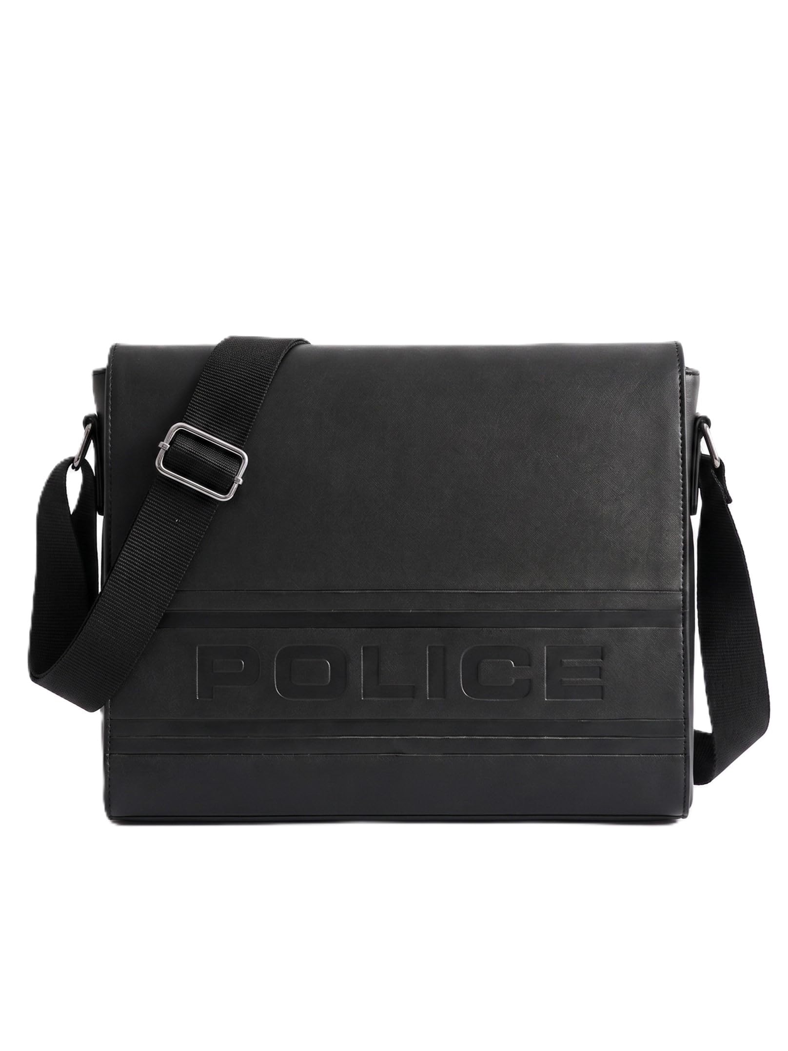 15" Laptop Messenger Bag for Men | Flap Sling Bag with Padded Laptop Compartment | Multi-Utility Organizer | Adjustable Shoulder Strap | Premium Minimal Design | Black-image-48