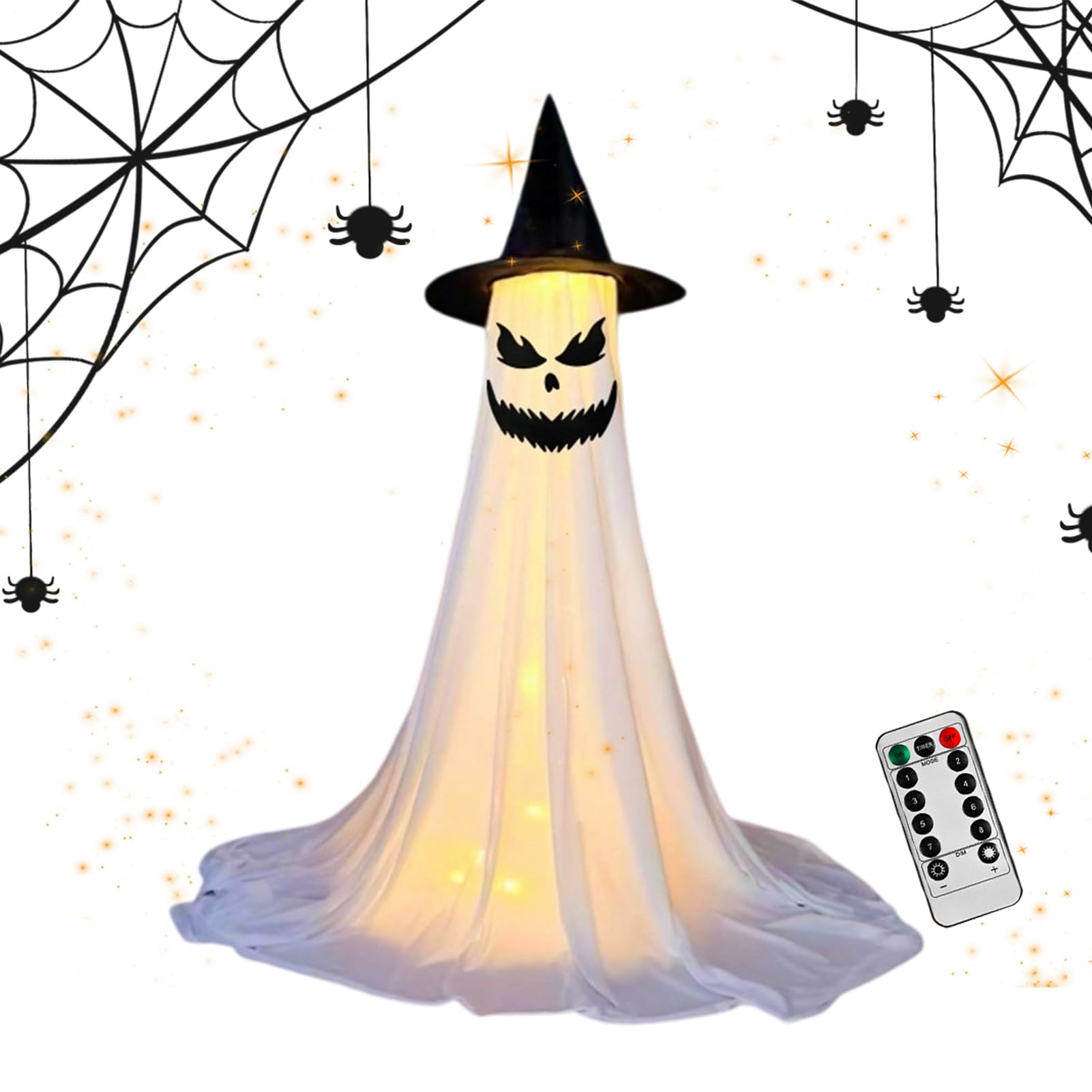 Fantôme d'Halloween lumineux extérieur pour un jardin hanté sans effort