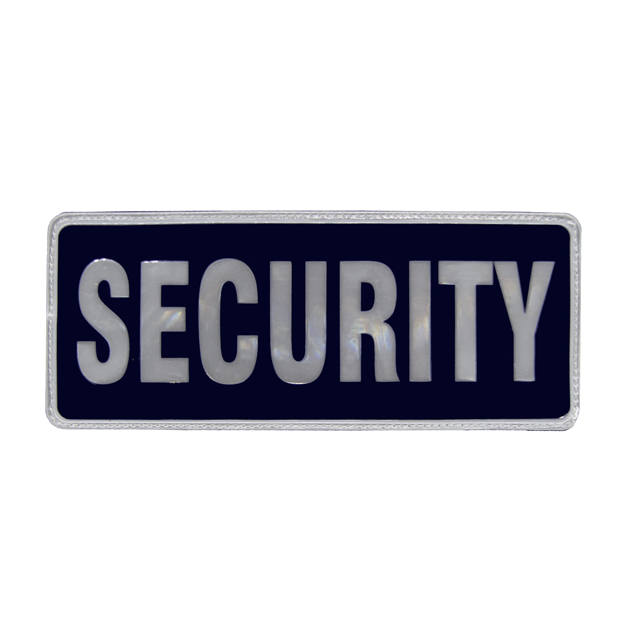 Large Dark Blue Reflective Security Badge with Hook and Loop Security Back Patch | Encapsulated |