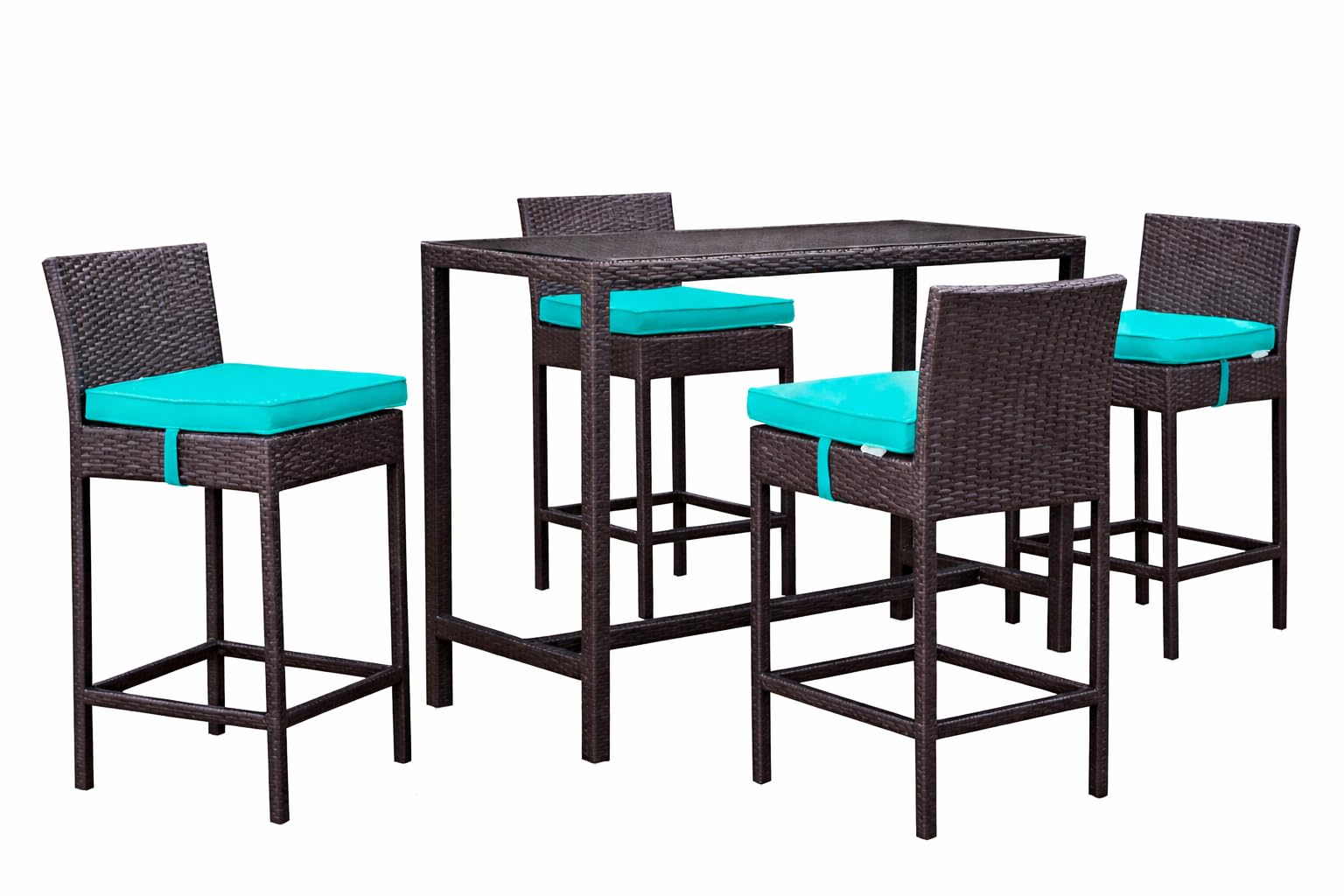 Outdoor Patio Bar Set 5-Piece, Wicker-image-44