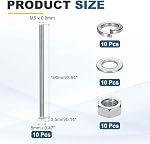 MECCANIXITY M5 x 100mm 304 Vis tête hexagonale en acier inoxydable Bolts, écrous, plat & Kit d'assortiment de rondelles de serrure, entièrement fileté, finition lumineuse pour la maison, électronique, machine, 10 Ensembles