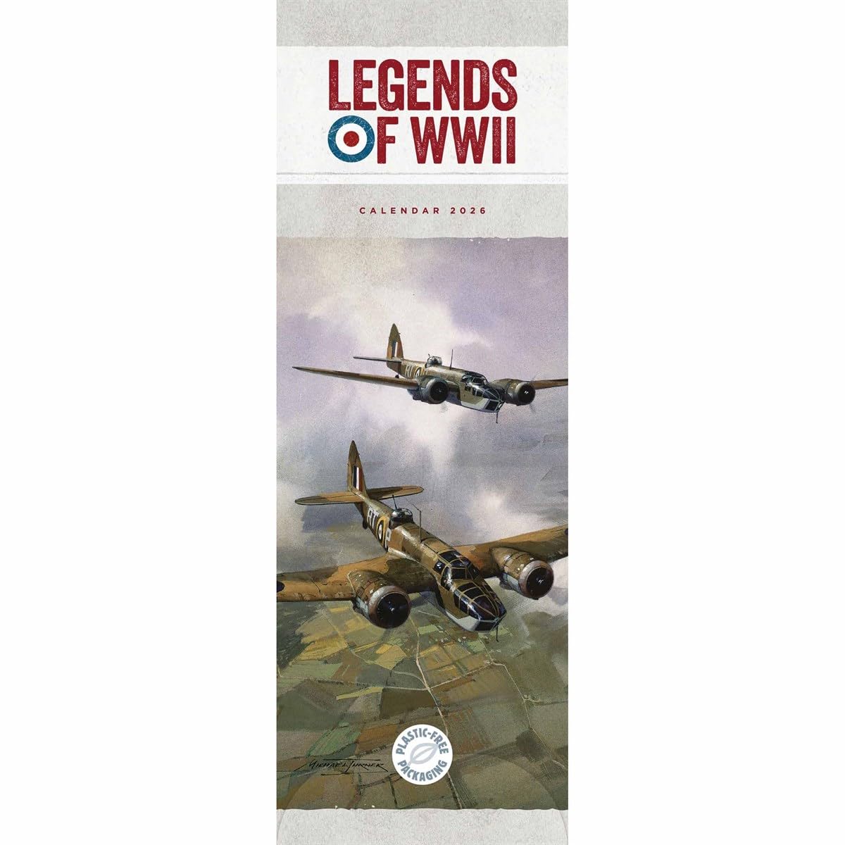 Legends Of WWII Slim Calendar 2026, Wall Calendars, Month To View, Gift