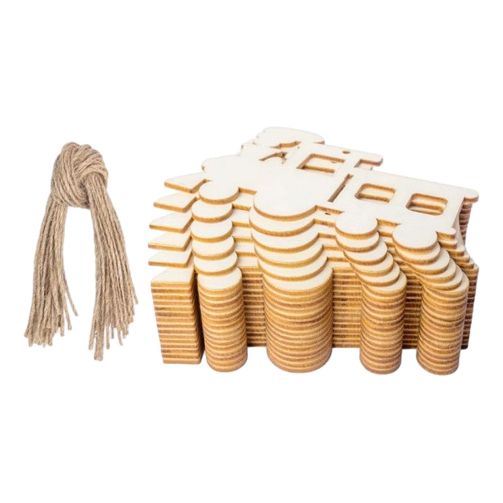LIXSAZSE Holiday Or Party Decors. Blank Wood Chips for Personalized Ornaments and Rustic Party Decorations Unfinished Wood Train Cutouts Crafts Wooden Train