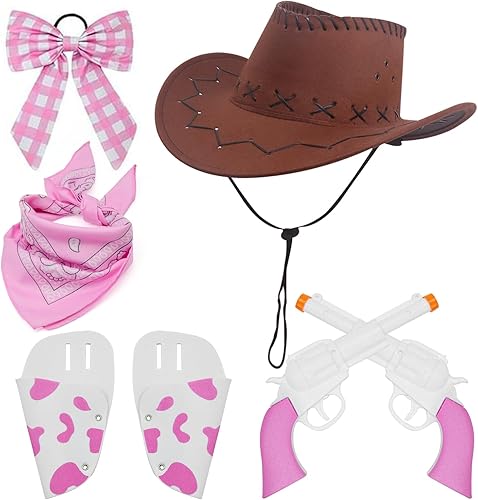 Miniatura 6 de Disfraz de vaquera para niñas, disfraces de Halloween, disfraz de niña occidental, juego de rol de vaquera con bandana, sombrero de vaquero
