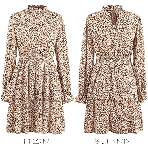 Robe mini fleurie anti-transpiration CUPSHE à manches col fluide - 4