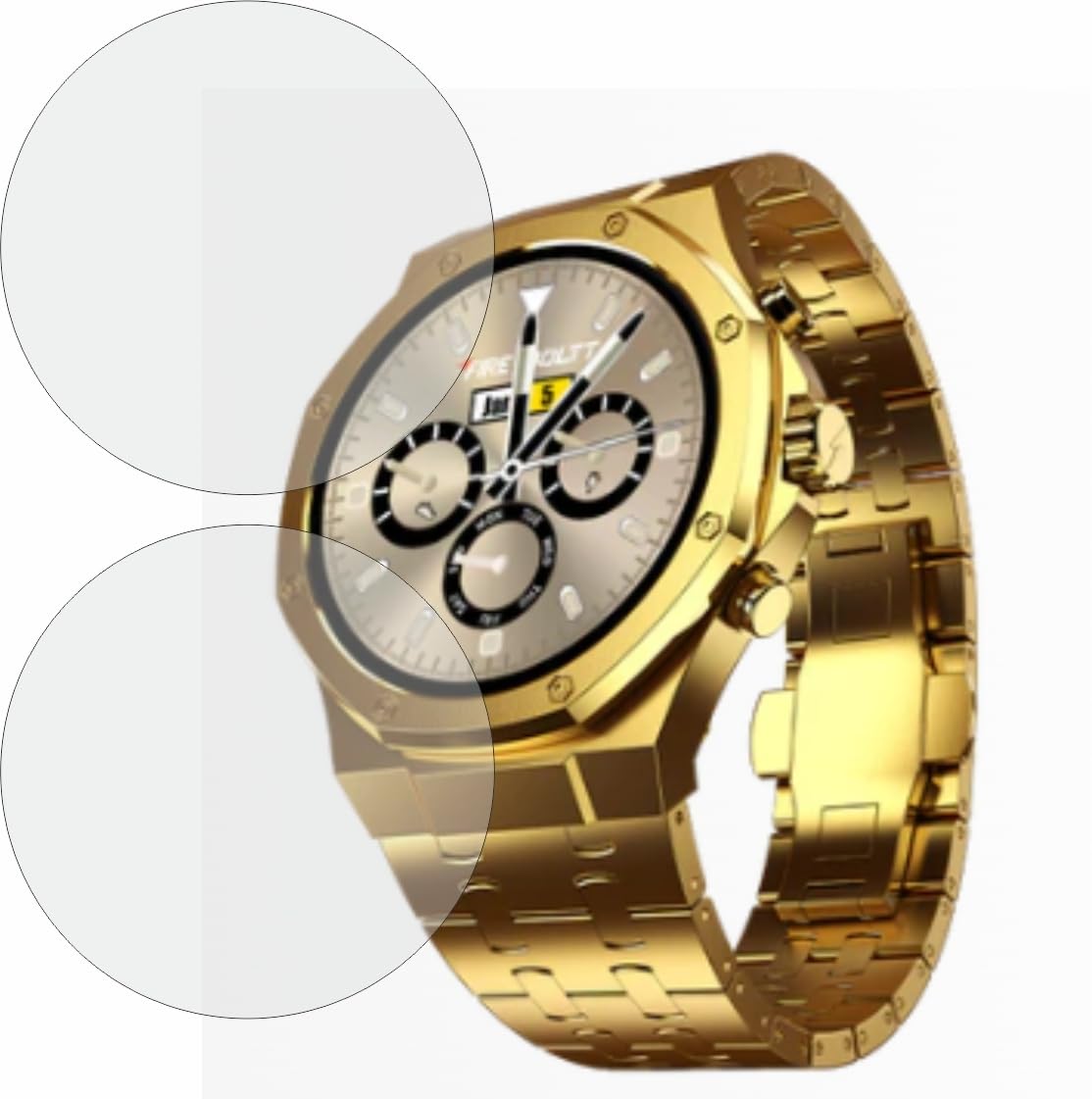 MOBLING Screen Protector Compatible With Fire Bolt Royale Smartwatch, Edge to Edge Full Coverage Hydrogel TPU Fiber Screen Guard not a Tempered Glass (Pack of 2)