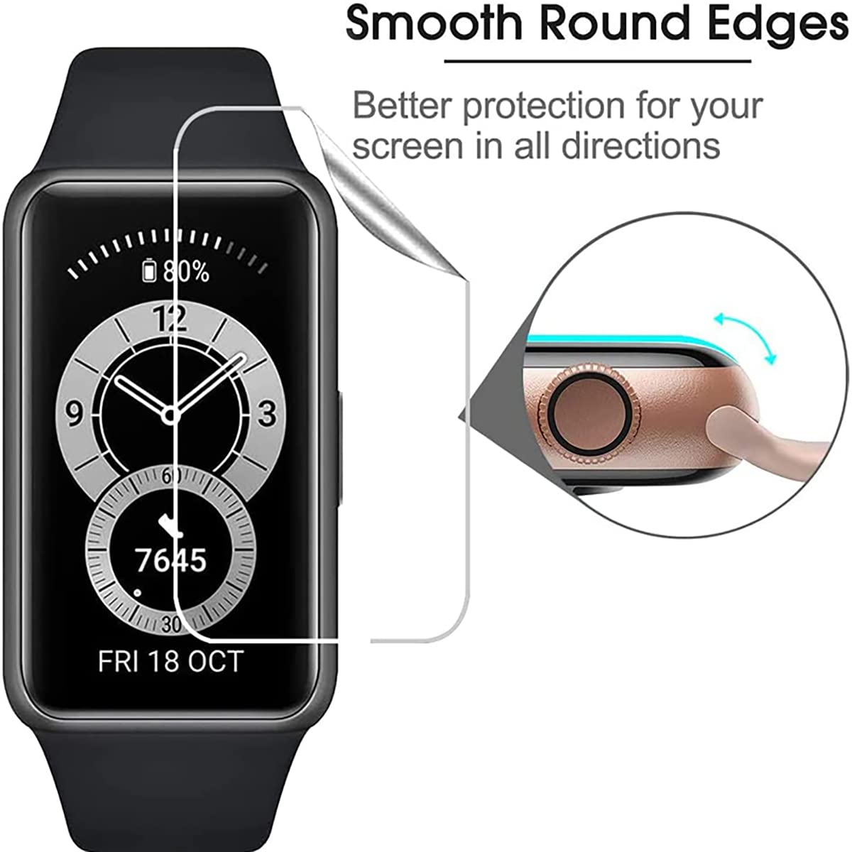 4 Films De Protection Écran Pour HUAWEI Band 10/9/8 – Couverture Totale, Ultra-transparent Et Anti-traces - 11