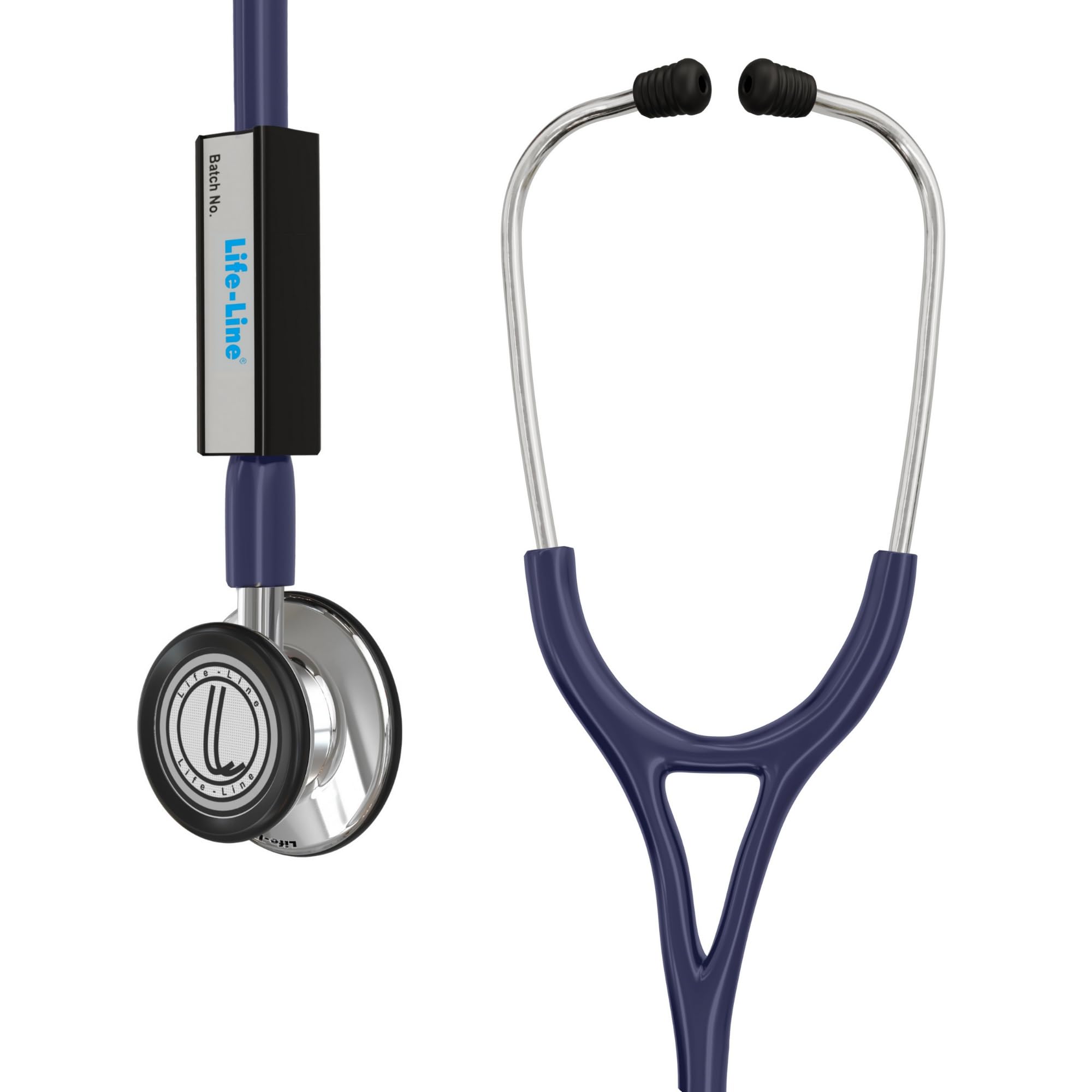 LIFE LINE L1 Steel Stethoscope (Dark Blue) | Dual Side Diaphragm Chest Piece for Adult and Paediatric | 2-way Tube | Suitable for Doctors
