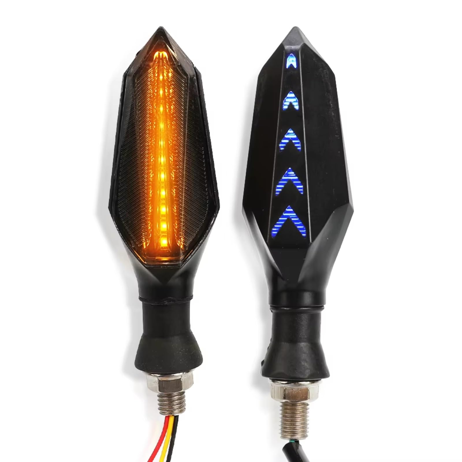 Intermitentes Moto Compatible con Suzuki 2 Piezas Universal 10 Mm Roscado Indicador De Señal De Giro De Motocicleta Luz Ámbar Intermitente De Motocicleta 12v 6W Lámpara(Blue)