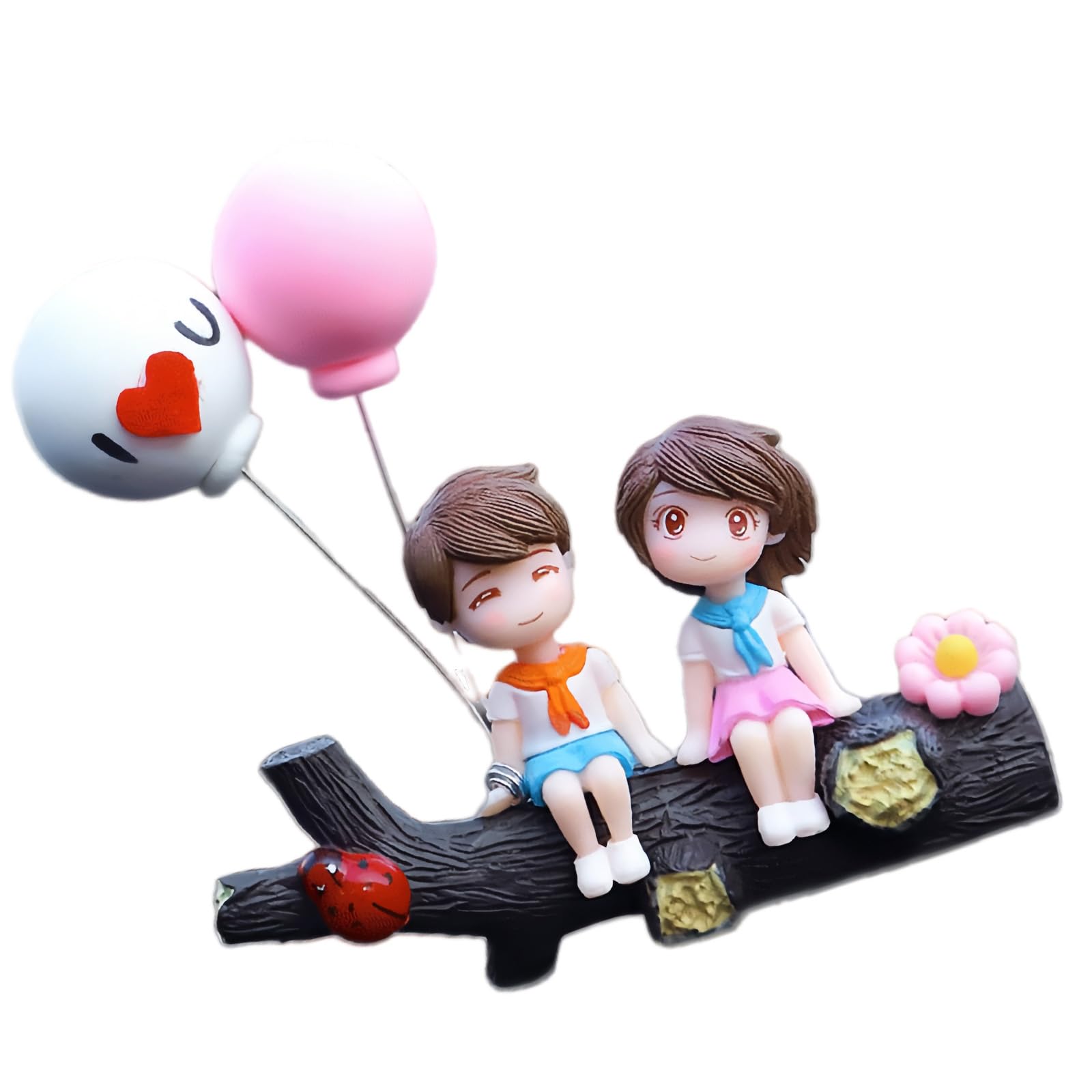 Shurhome Couple Resin Car Ornament, Dashboard Decor, Heartwarming Auto Partners & Couples Romance Car Accessories