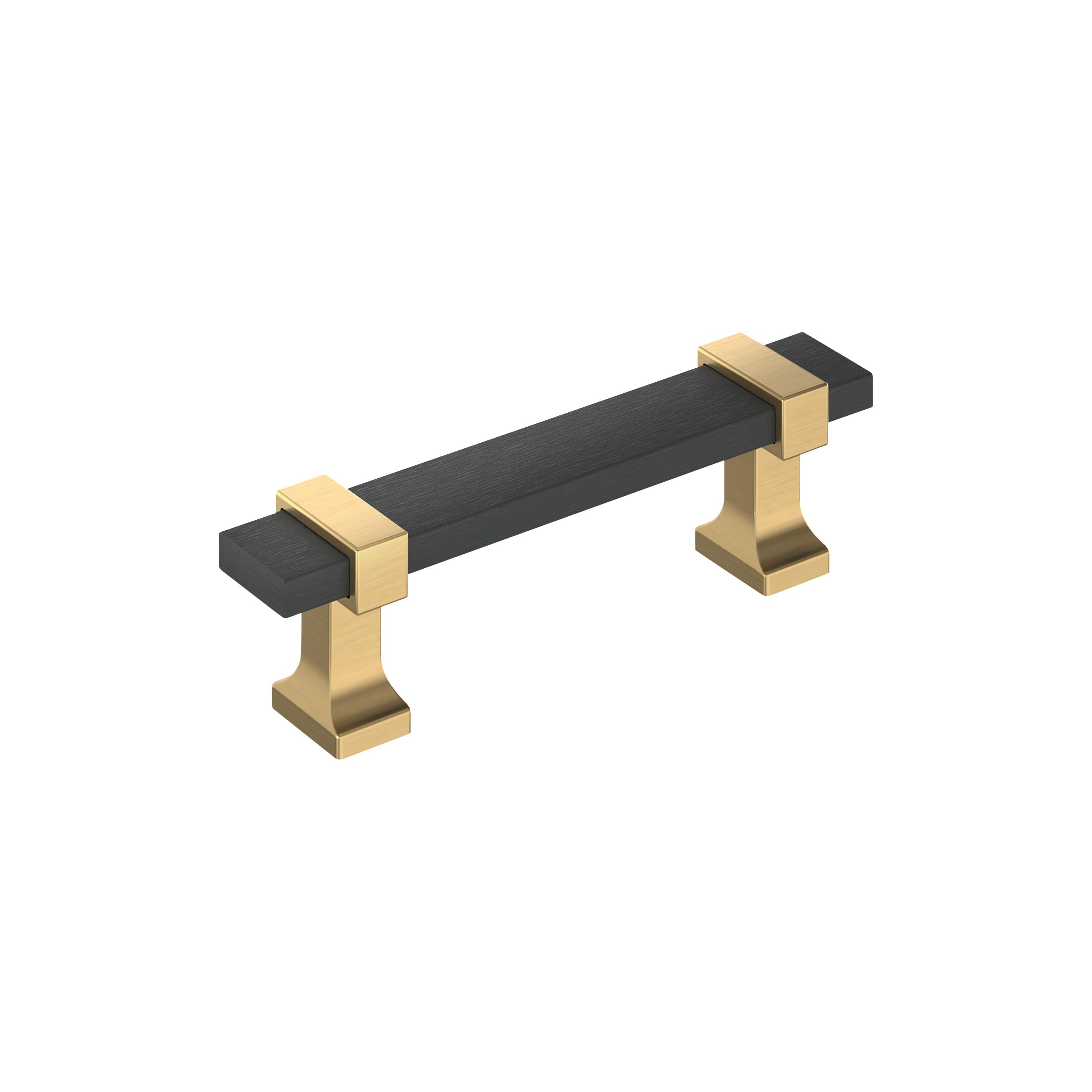 Amerock Overton 3 inch (76mm) Center-to-Center Brushed Matte Black/Champagne Bronze Cabinet Pull, BP37080BMBCZ