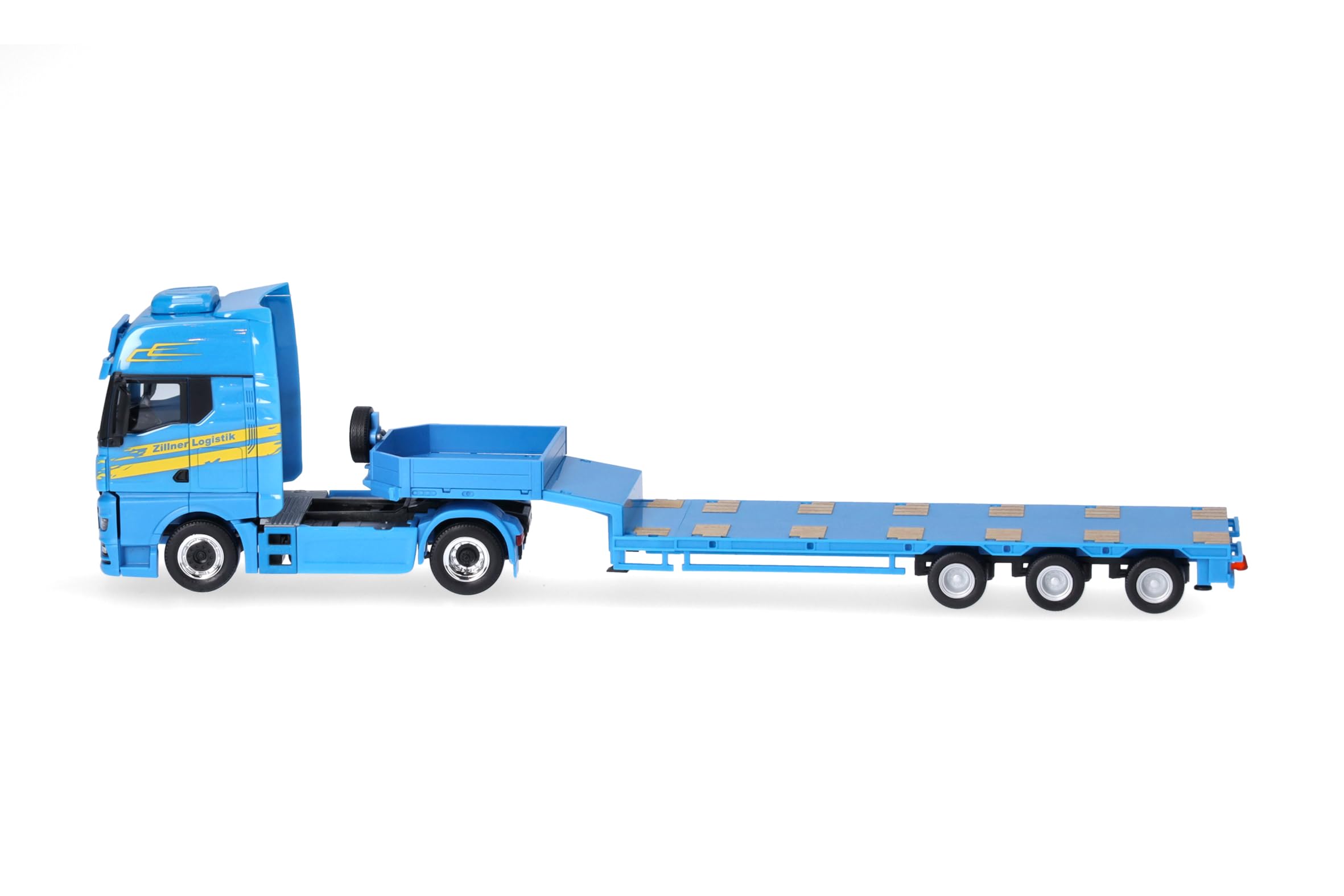 Herpa camion in miniatura MAN TGX GX semirimorchio ribassato "Zillner", miniatura in scala 1:87, pezzo da collezione, Made in Germany, plastica