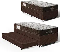 Cama Box com Colchao de Espuma D45 Solteiro Ortobom ISO 150 + Auxiliar de Espuma Unique Solteiro 88cm
