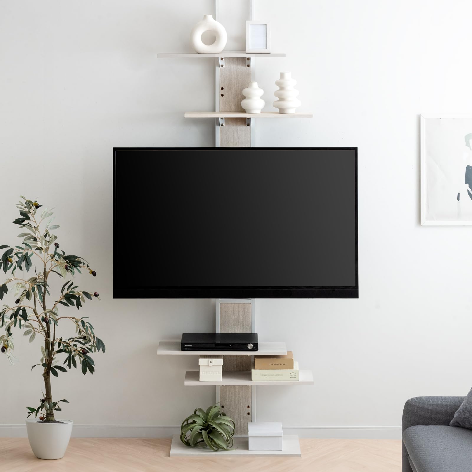 Amazon | タンスのゲン テレビスタンド 壁寄せ 突っ張り式【実用