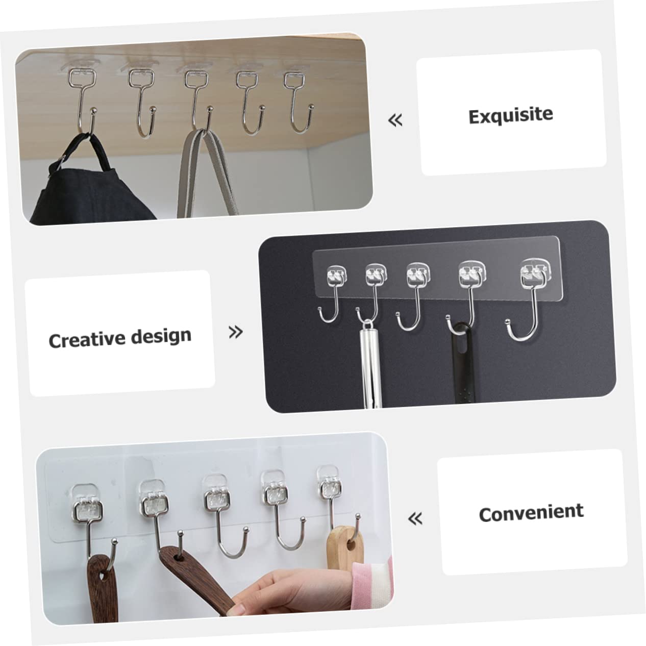 12 Perchas Autoadhesivas para Servicio, Marca de Taller, Sombreros de Garaje sin Almacenamiento, Perchas montadas en Llaves, calcomanía de Sombrero de Acero Inoxidable para Colgar