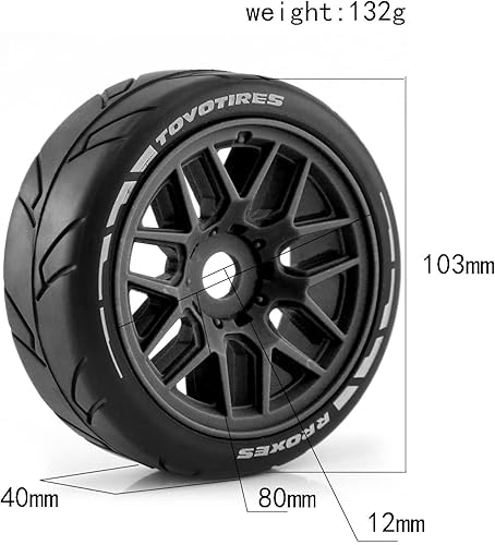 Miniatura 36 de Lifehead 1/8 Escala 4.055 in Diámetro Exterior RC Flat Track Car Rally Coche Neumáticos y llantas para HPI WR8 HSP Hobao ARRMA Redcat Losi Kyosho