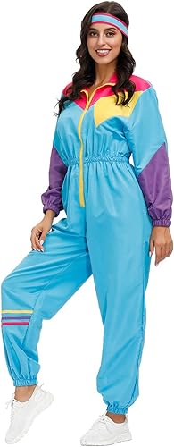 Miniatura 3 de Conjunto deportivo retro de los años 80 para mujer, rompevientos estilo hip hop, conjunto de chándal de discoteca con bloques de color, conjunto