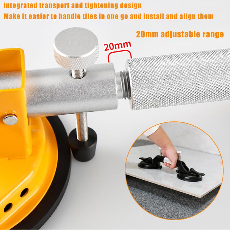 Compatible con ventosa doble resistente | Fijador de espacios en el piso y herramienta de nivel de tensión for instalación de baldosas de cerámica y mesas