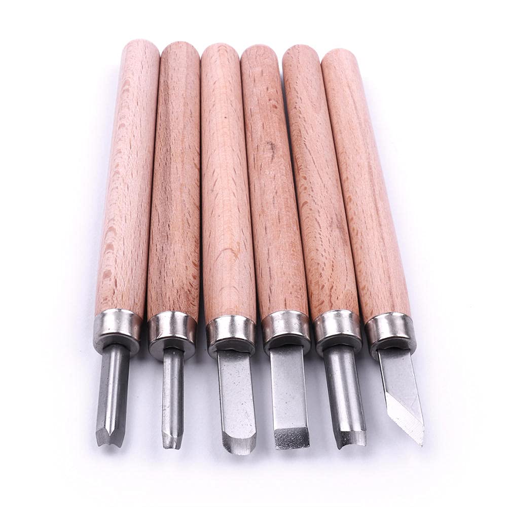 Narzędzia Rzeźbiarskie Dłuta Do Drewna Narzędzia Rzeźbiarskie Dłuto 6 Sztuk Profesjonalny Wood Carving Hand Dusterworking Dustel Dutór Zestaw Narzędzi