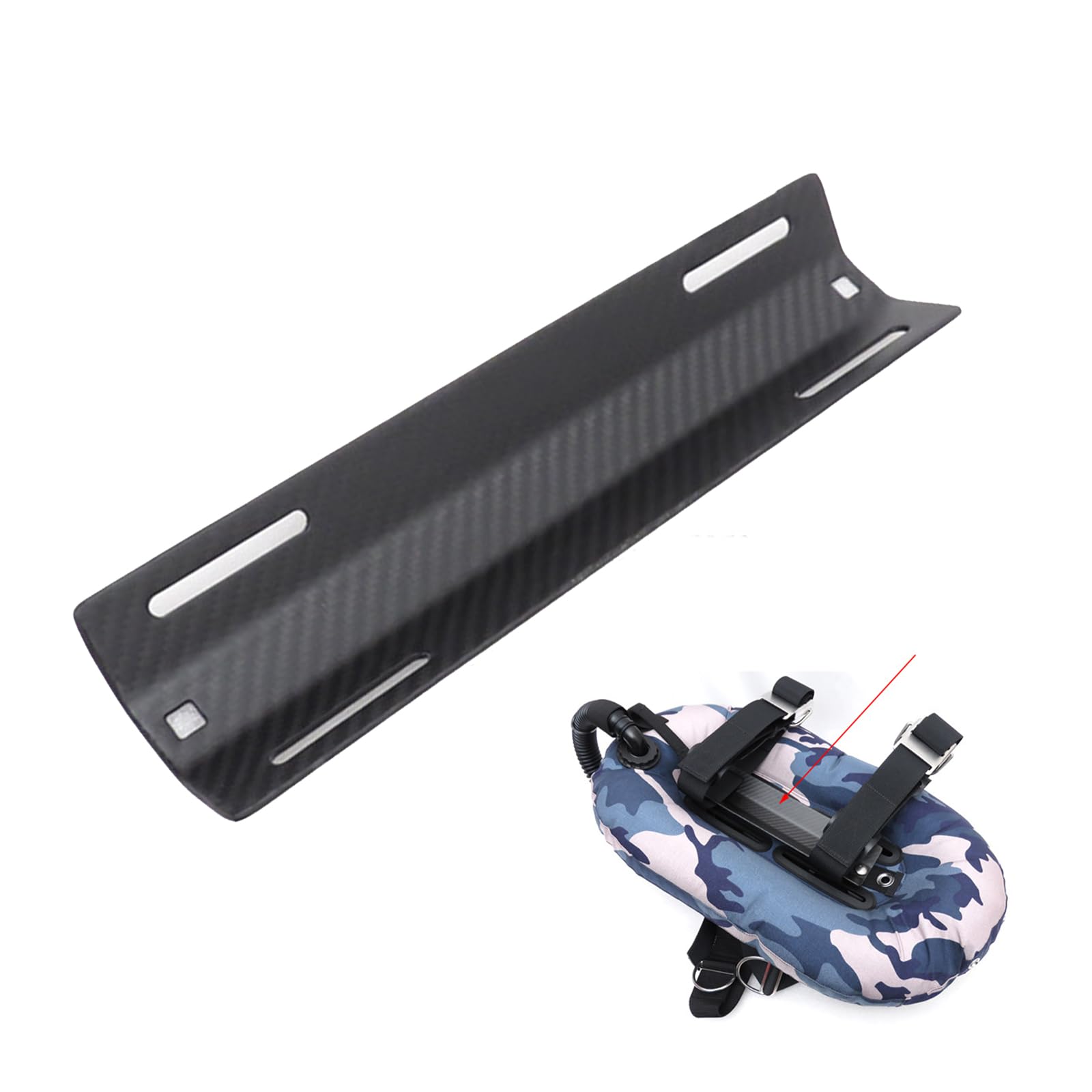 WEISUYUUS Single Tanks Adapter Hardware Carbon Fiber Scubas Diving Back Plate Scubas Diving Backplate for Safe Diving