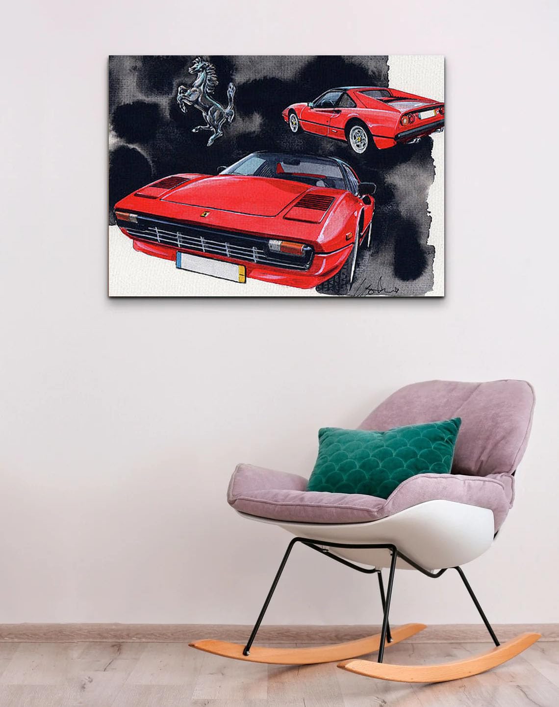 GADGETS WRAP Canvas Gallery Wrap Framed for Home Office Studio Living Room Decoration (22x14inch) - Ferrari 308 Gtsi
