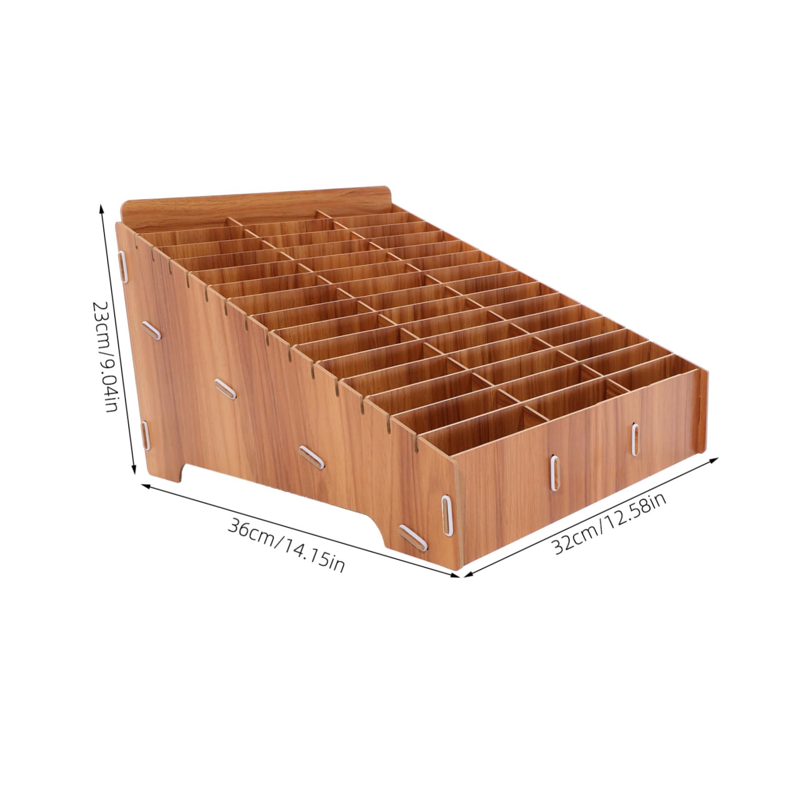 Scatola Porta Oggetti in Legno a Scomparti Multipli da Scrivania | Scuola e Ufficio, Finitura Marrone, Adatta a Piccoli Oggetti e Cosmetici, Design Ordinato
