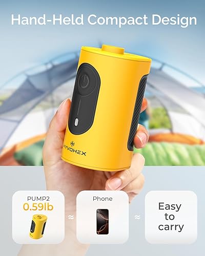 Miniatura 9 de Bomba de aire portátil para inflables, bomba de colchón de aire ultrarrápida de 4000 mAh con disipación de calor avanzada, bomba de aire eléctrica
