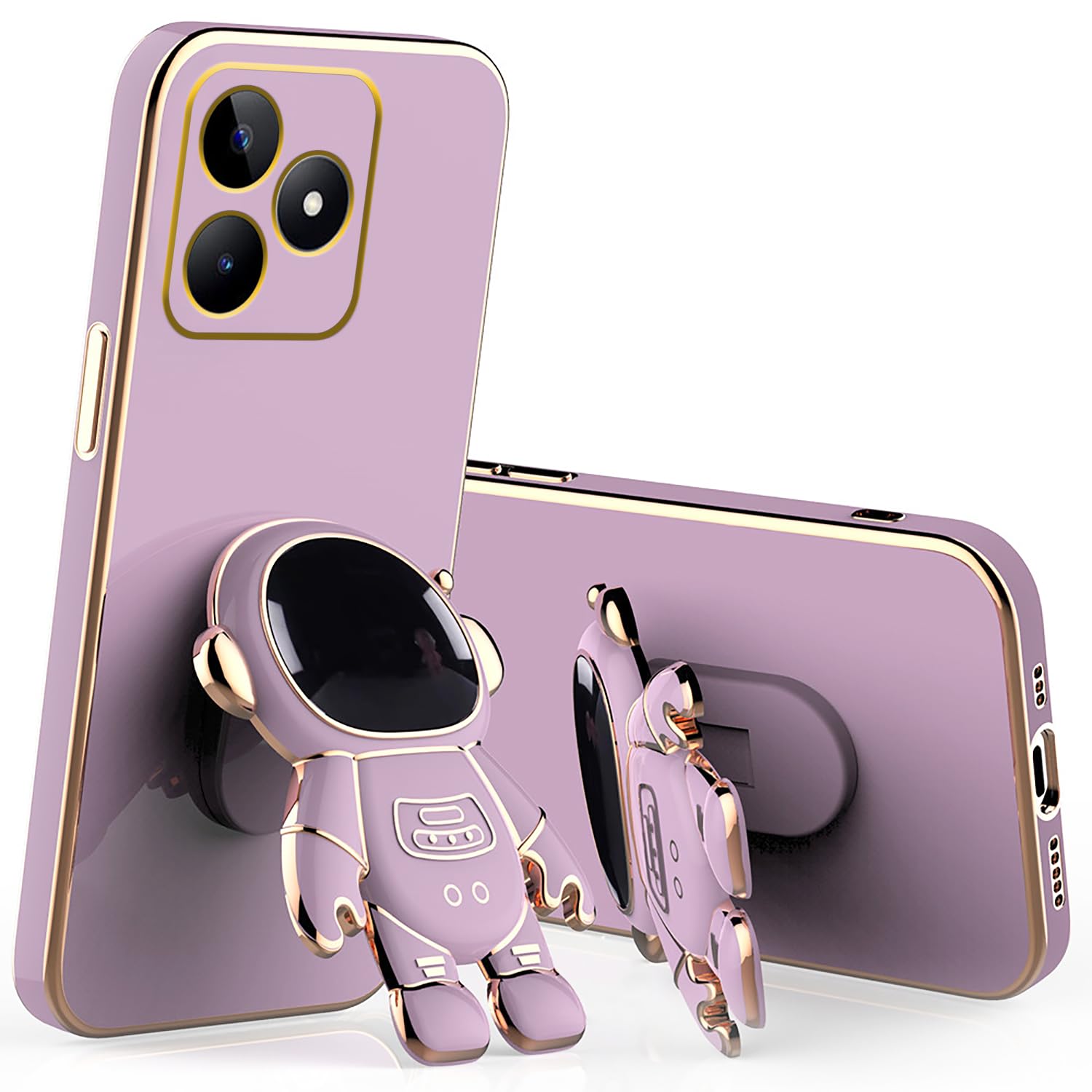 SEAHAI Cover per Realme Note 50 / Realme C53 / Realme C51, Custodia Protettiva Ultra Sottile ed Elegante in Silicone TPU Flessibile, Glitter Placcatura Phnom Penh Design Cover Antiurto Case, Bianca