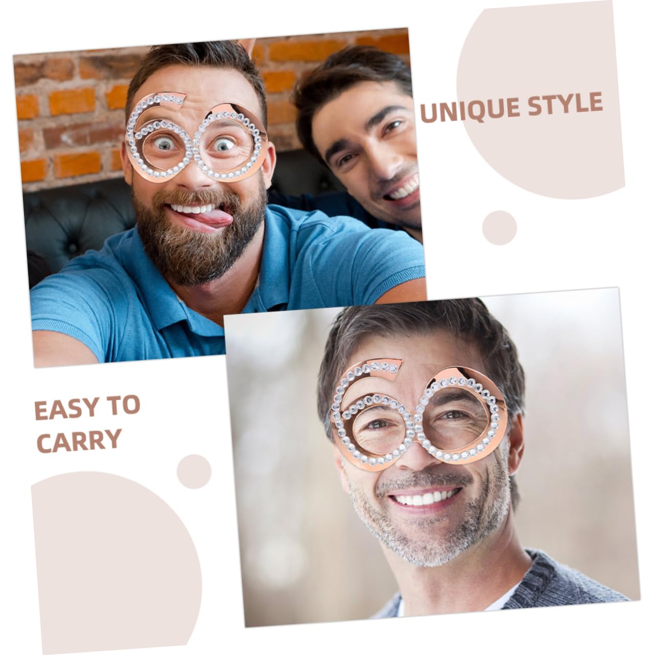 Zerodeko 3 Series Gafas De Fiesta con Forma De Gafas Divertidas para Cumpleaños Accesorio Fotográfico De Aniversario Celebraciones Y Recuerdos Especiales 2 Piezas X 3