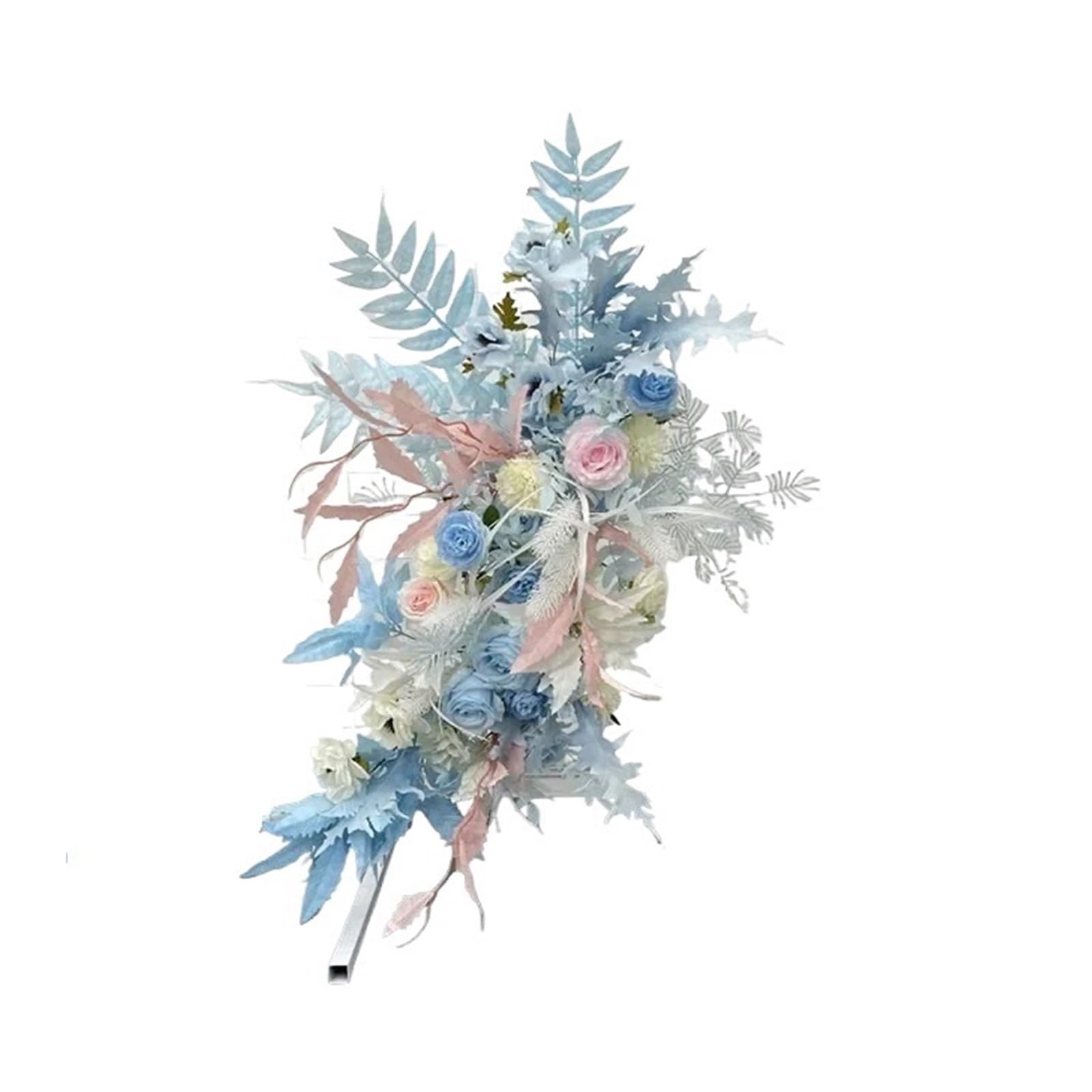 Flower Arch Wedding Flower Simulation Artificia Silk Flowers Arch Round Art Window Decoration Props T Stage Leaf Hanging(Color3 M)