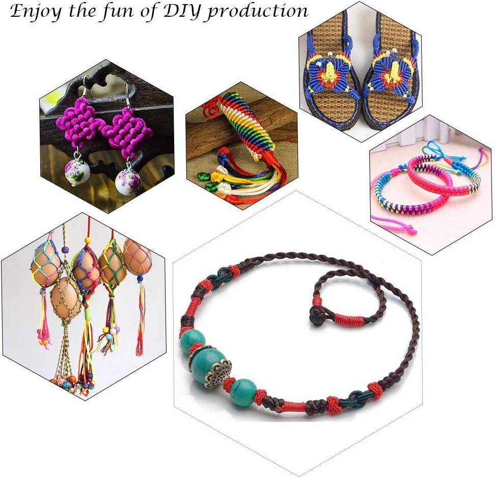 PH PandaHall 600 Yards 1mm Rattail Cord Nylon String Satin Cord 20 Colors Silk Cord Beading String for Necklace Friendship Bracelet Beading Macramé Kumihimo Chinese Knot Dream Catchers Braid Hair