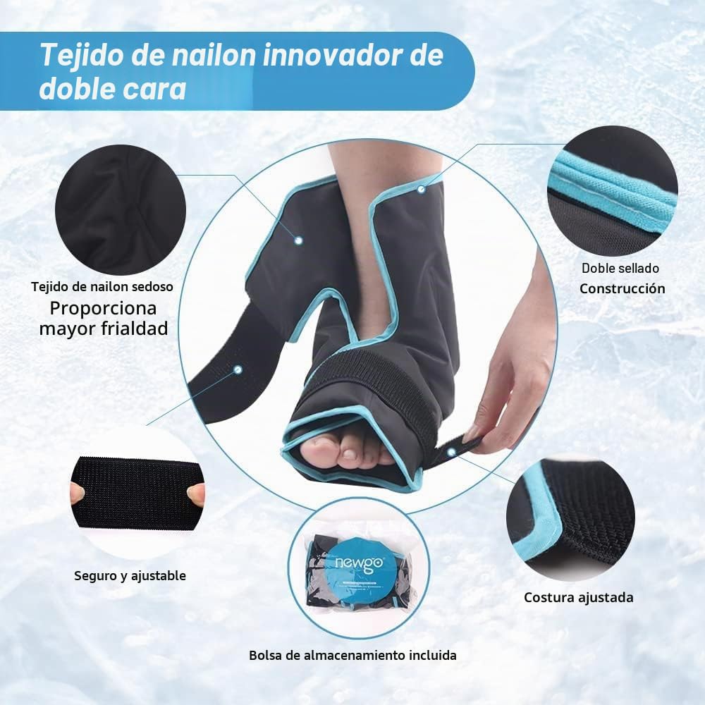 NEWGO Bolsa de hielo de tobillo reutilizable para terapia de frío caliente para aliviar la fascitis plantar, tendinitis de Aquiles, lesiones, dolor de pies, hinchazón, esguince, 1 unidad