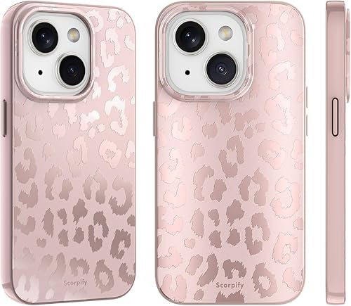 Miniatura 8 de SCORPIFY Funda para iPhone 14 compatible con MagSafe con diseño de estampado de leopardo nude mate, bonita funda magnética para teléfono para