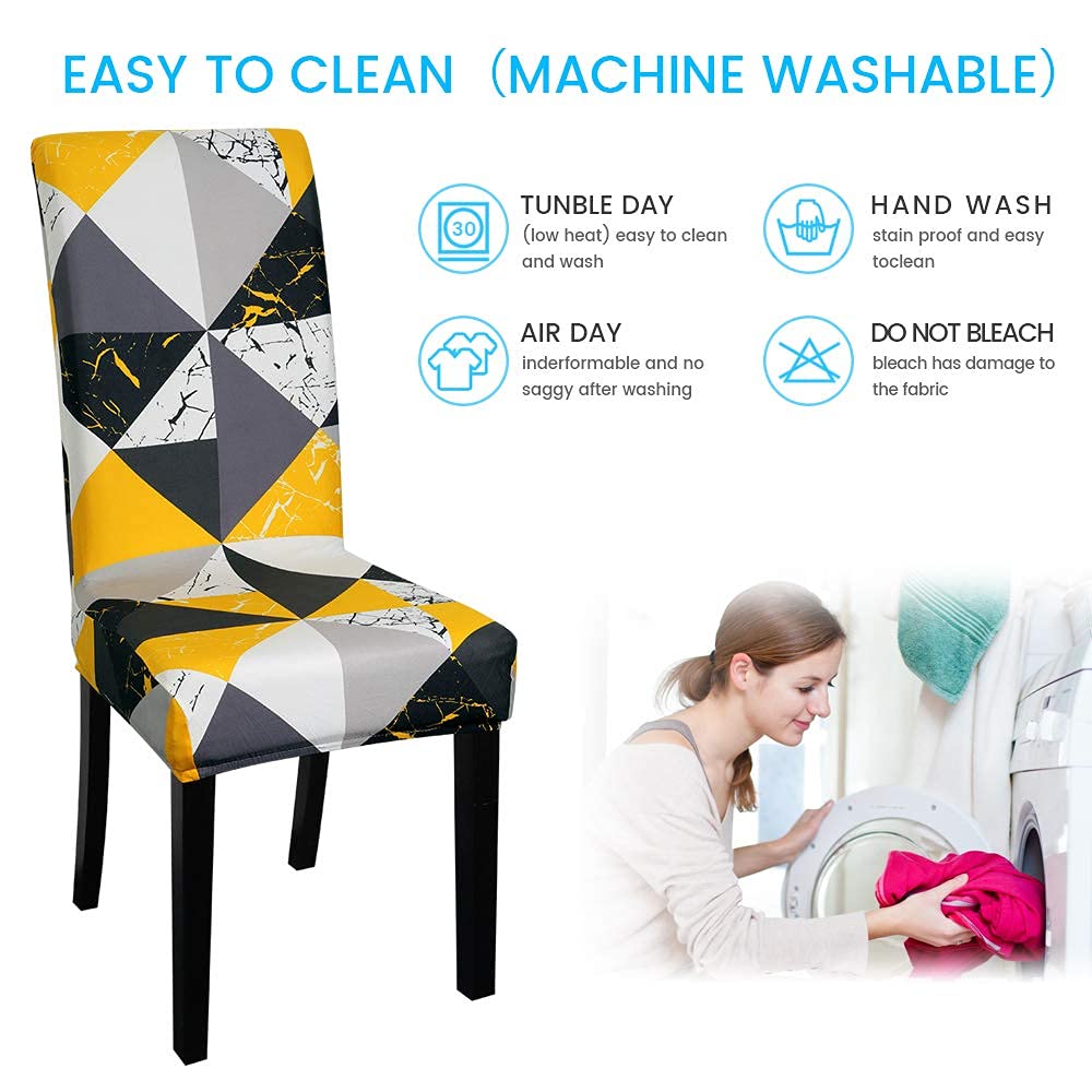 TOPCHANCES Housses de Chaise,Lot de 4 ou 6 pièces en Élasthanne Extensible pour Salle à Manger,Housse de Chaise Amovible Lavable en Tissu Housse de Protection pour Hôtel,Banquet,Dîner,Réunion(6 pcs)