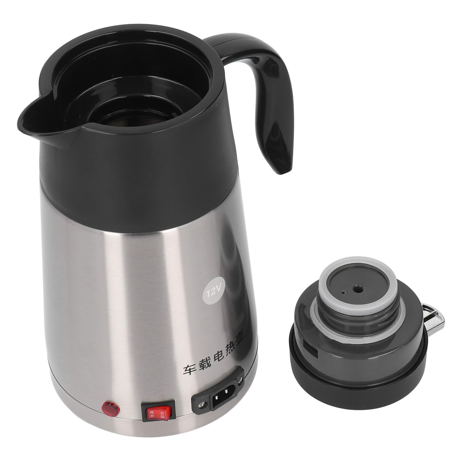 Hervidor eléctrico de viaje, 12 V, hervidor de agua caliente, hervidor de agua caliente, hervidor de agua portátil, hervidor de agua para coche, gran capacidad, hervidor de agua de acero inoxidable