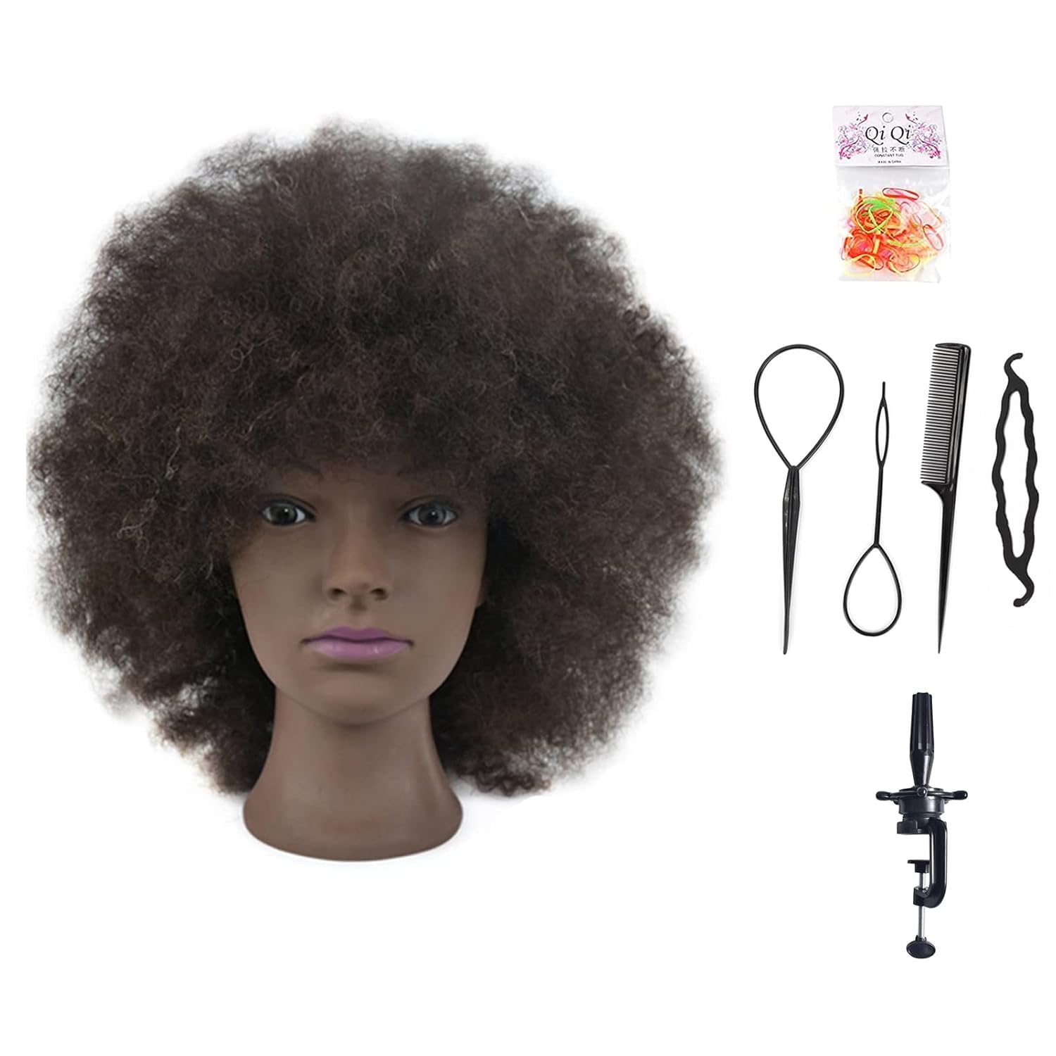 Mannequin Head African American with 100 Human Hair