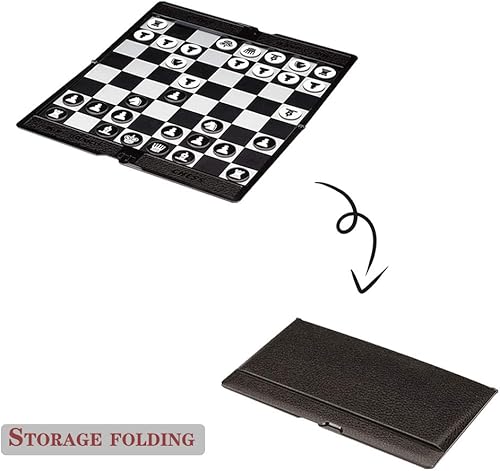 Miniatura 3 de Juego de ajedrez de mini billetera (7.9 pulgadas), juego de mesa plegable magnético de viaje, juguetes educativosregalo para niños y adultos