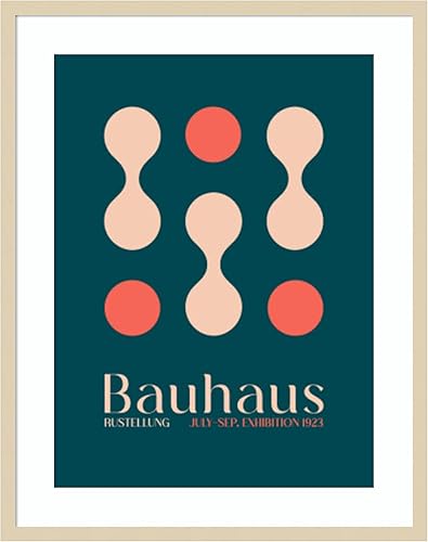 Miniatura 8 de Amanti Art Framed Wall Art Print 21x17 Bauhaus Blue Clubs by Emel Tunaboylu, Abstract Wall Art, Mid Century Modern Decor, Small Poster Painting