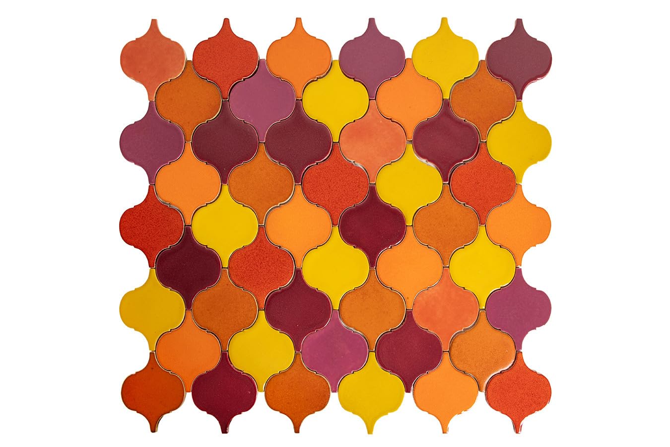 Azulejos de cerámica hechos a mano Arabesque Sunset – Azulejos de mosaico arabesque para cocina, pared de cocina y baño | Un juego de azulejos de pared de cocina - 31 azulejos de mosaico de cerámica